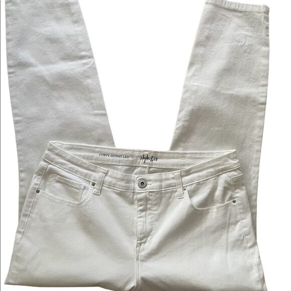 Style & Co white Curvy Skinny Leg jeans, size 10S - Picture 8 of 9